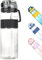 Kerilyn 793.8 g Wasserflasche, Flip Top Wasserflasche mit Strohhalm, wiederverwendbare Wasserflasche mit Trageschlaufe, auslaufsichere Sportwasserflasche, BPA-frei, für Schule, Reisen, Outdoor,