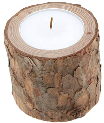 TOPPERFUN 4stücke Holzkerzenständer Aus Kiefernholz Rustikale Teelichthalter Und Sukkulenten Pflanzer Kreative Tischdekoration Für Wohnzimmer Und Hochzeitsdeko