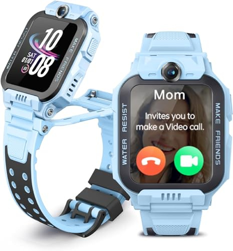 imoo Z7 Smartwatch Kinder, Flip-Dualkamera, Videoanruf, GPS, SOS, IPX8 | HD-Videoanruf, VoLTE, Chat, SIM-Slot, 5-Satelliten-GPS-Ortung, Gesundheits-Tracking, Sportmodi, SOS, IPX8 Wasserdicht