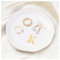 ProCase Ceramic Jewelry Tray, Initial Ring Dish Trinket Plate Engagement Gift, Small Personalized Monogram Ring Bowl for Wedding, White Decorative Jewelry Holder for Women Vanity -Letter K