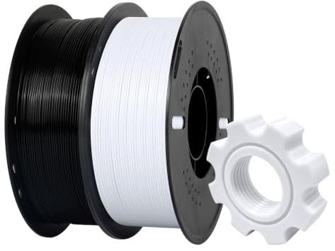 Kingroon PETG Filament 1.75mm, PETG 3D Drucker Filament Maßgenauigkeit ±0,02mm, 1KG Spule (2.2 LBS) PETG Filament für 3D Drucker, Schwarz+Weiß