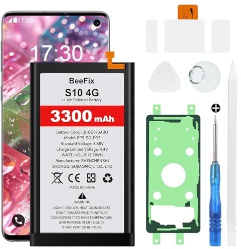 Batteria di ricambio per Samsung Galaxy S10 4G SM-G973, 3300 mAh per Galaxy S10 4G (EB-BG973ABU) con strumenti di riparazione professionali