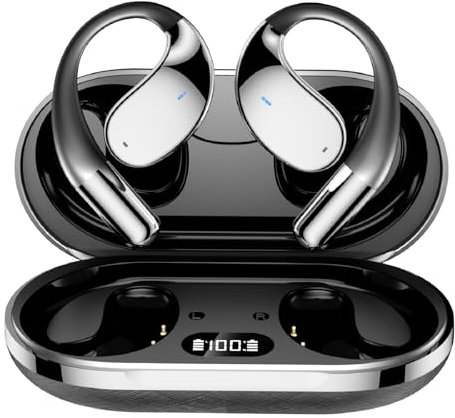 Auriculares inalámbricos Bluetooth de oreja abierta con ganchos para las orejas, auriculares deportivos TWS Bluetooth para gimnasio, auriculares impermeables ENC con cancelación de ruido inalámbricos