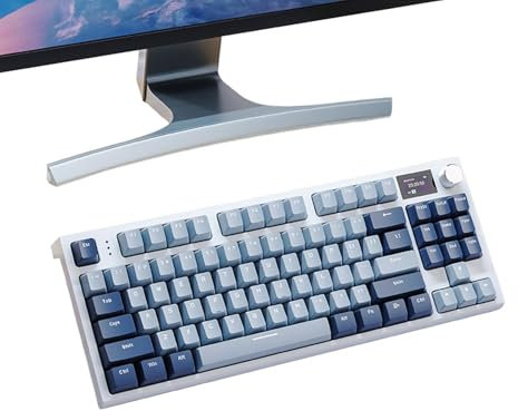 kivrimlarv Gasket-Mounted 2.4GHz Mechanical Keyboard, Versatile RGB Keyboard with Wireless, Wired, and 5.0 Connectivity, Hot-Swappable Switches, LCD Screen Customization and Productivity
