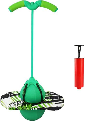 Chingcoo Pogo Stick für Kinder, Sportgeräte für Kinder, Pogo Stick mit Kordelzuggriff, geeignet für Hüpfstange mit Kindern(Grün Spleißen)