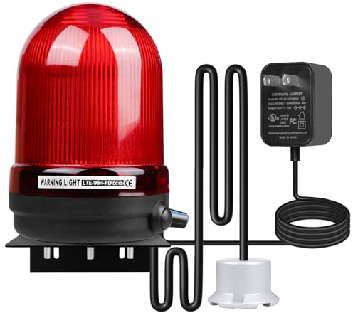 Sump Pump Alarm, High Water Leak Detection Alarm, with 110dB Loud Alarm and LED Indicator, 10ft Probe Cable, Suitable for Indoor/Outdoor Alarm Systems in Basements, Septic Tanks, and Sumps