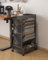 UMDONX Premium Metal Storage Trolley Book File Organiser Rack 6 Tier, Beside Desk Utility Cart on Wheels for Study Classroom Office (Black 2 Side)