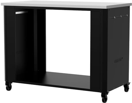 cozze® Outdoor Küchentisch 115, offen, mit Typ 430 Edelstahl-Arbeitsplatte | 1190 x 600 x 900 mm, Maximale Belastung: 100 kg