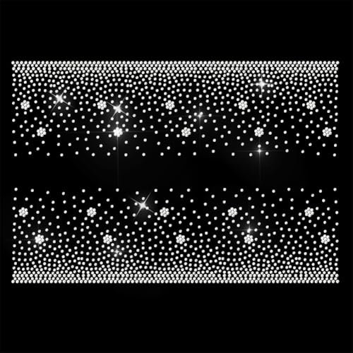 ANATTASOUL White Rhinestone Iron on Transfers Fading Decoration Glitter Diamante Hotfix Patches for Clothes, Large Glitter Iron On Sequin Applique for Jeans Jacket Caps Bag T-Shirts Shoes DIY Decor