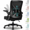 Airchros Fauteuil de Bureau, Chaise de Bureau avec Support Lombaire Ajustable 6 cm, Chaise Ergonomique 150kg, Siege Bureau avec Accoudoirs Pliables