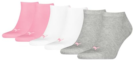 PUMA 9 Paar Unisex Herren Damen Sportsocken Kurzsocken Sneaker Socken, Farbe:Mehrfarbig, Größe:39-42, Artikel:-395 prism pink
