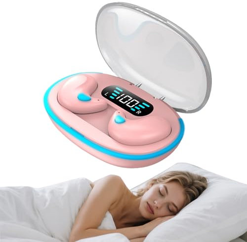 Wireless Bluetooth Invisible Sleep Earbuds Mini Small Sleeping Headphones Noise Cancelling Flat Earphones for Side Sleeping Sleepers Waterproof TWS Hidden Ear Buds for iPhone Android Music Sports Work