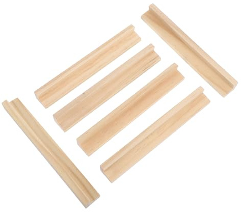 AKOOSY 6pcs Wooden Display Bases Multi Function DIY Domino Racks Letter Tile Holders for Board Game Accessories Craft Display Stands Desktop Supply for Home School Travel