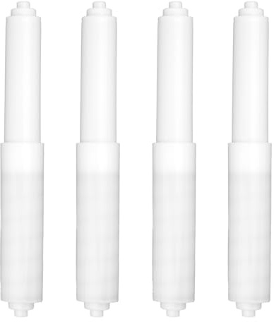 4pcs Toilet Paper Holder Spring Rod, Plastic Spring Loaded Roller Replacement Universal Tissue Holder Roller for Bathroom Fixture Accessories (White)