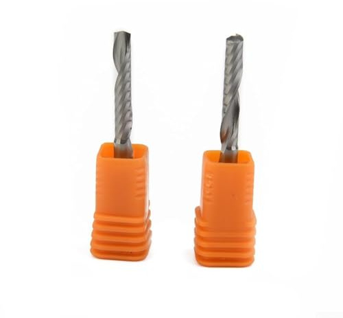 Fresa de extremo de flauta única de 4 mm, brocas de carburo en espiral para fresado CNC de aluminio, cortador en espiral de corte descendente de 22 mm de longitud de flauta