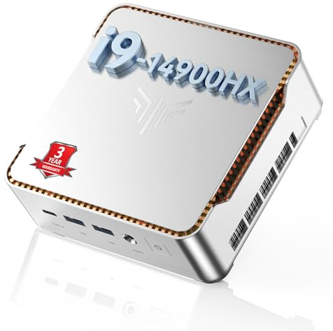 NiPoGi Hyper H2 Mini PC Ιntel Core i9-14900HX(Besser als i9-13900HK, 24C/ 32T), 32 GB DDR4 & 1 TB M.2 NVMe SSD(max. 64GB + 4TB), 55W TDP, WiFi 6E, BT 5.2, Mini Computer W-11 Pro für Büro/Schule/Heim.