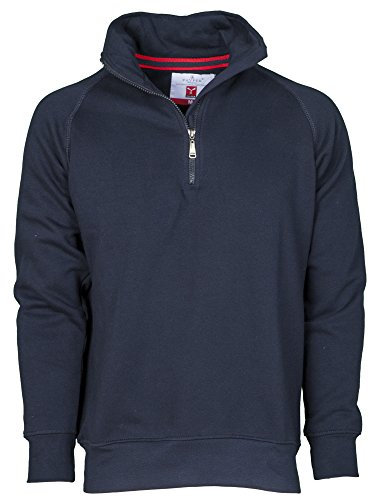 CHEMAGLIETTE! Felpa Da Lavoro Maglia Felpata Cotone Con Mezza Zip In Tinta Payper Miami +, Colore: Navy, Taglia: L