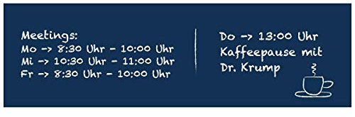 Wandkings Tafelfolie 100 x 30 cm selbstklebend, Schwarz inkl. weißem Kreidemarker