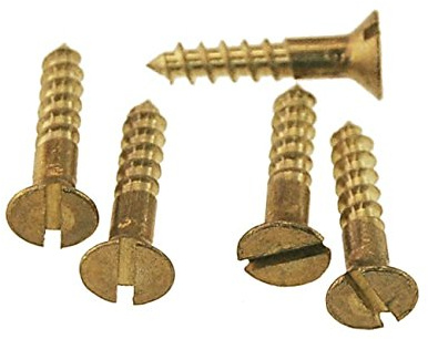 #4 x 1/4 Brass Wood Screws, Flat Countersunk Head, Slotted Drive - (Pack of 100) Solid Brass Plain Finish, Screw Size: #4, Length: 1/4 inches