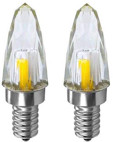 E12 Dimmable LED Ampoule bougie Pure K9 Cristal de verre clair ampoule LED Chandelier lampe, 240 V 3 W (30 W), blanc chaud, 2-pack