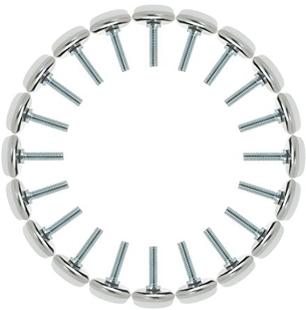 sourcing map 20Stk. Möbelgleiter M6x25x30mm Nivellierfüße Einstellbar für Schreibtisch Stuhl Maschine Bein