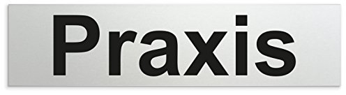 Kinekt3d Leitsysteme Schild/Türschild 160 x 40 x 1,5 mm - Aluminium Vollmaterial eloxiert - Oberfläche in geschliffener Edelstahloptik - 100% Made in Germany (Praxis)