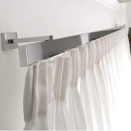 BASTONE TENDA PIATTO ACCIAIO LUCIDO E SATINATO 35mm BASTONI PER TENDE MODERNI ZINEFFA TENDA SCORRITENDA BINARIO TENDA SOFFITTO PARETE BINARI PER TENDE(ACCIAIO LUCIDO (corda apertura centrale)160