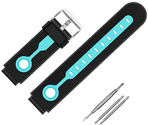 Coholl Kinder Smartwatch Telefon Ersatzbänder 16mm, kompatibel mit Vtech Kidizoom DX2 PTHTECHUS AGPTEK INIUPO MeritSoar Tech XPLORA Silikon Armband, Mädchen Jungen Student Geschenk,Schwarz-Grün