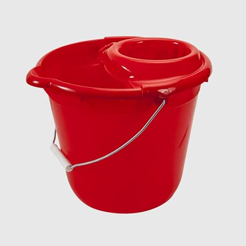 La Briantina Secchio Lavapavimenti Rotondo con Strizzatore, in Plastica, Capacità 12 Litri