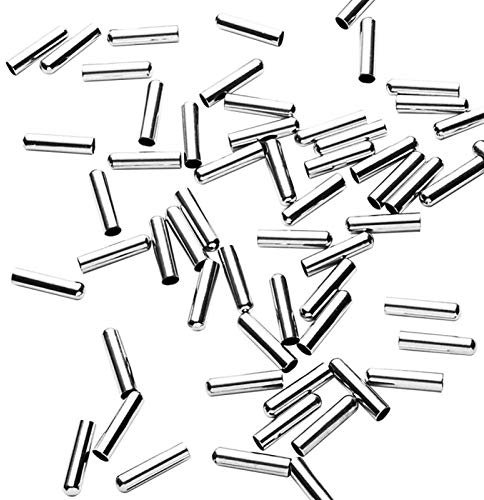 Faderr Lot de 50 embouts de lacets en métal durables et sans couture pour réparation de lacets de luxe à faire soi-même (1)