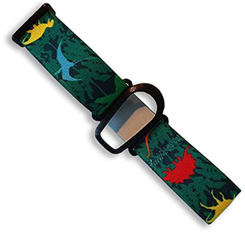 Diasticker® | Dexcom G6 - Fixierband | Flexibel - Wasserfest - Starker Halt | Armband zur Befestigung des Dexcom CGM, Sensor-Schutz, Fixierung | Halter: Schwarz (Small: 18-25 cm, Dino)