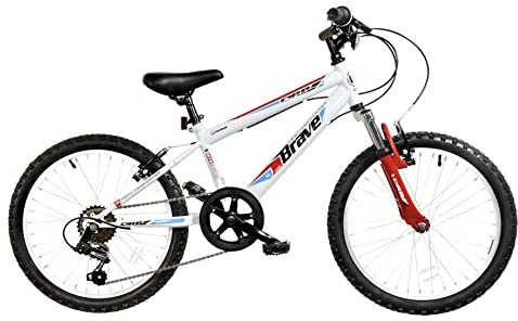 Dallingridge Brave Junior Hardtail Mountain Bike, 20 Wheel, 6 Speed - White/Red