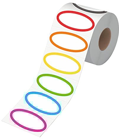 500 Ablösbare Dosenetiketten, 8 Bunte Polka-Bordüren, Wasserdicht, Ölbeständig mit Perforationslinie zum Lebensmittel Behälter Gläser Gefrierschrank Speisekammer Küche Restaurant