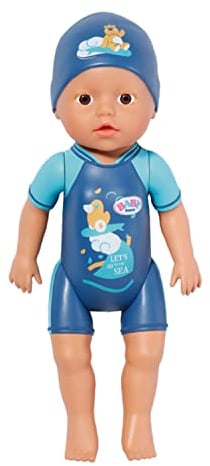 BABY born My First Swim Boy, Aufzieh-Badepuppe Junge, wasserfest, funktioniert ohne Batterien, 30 cm große Puppe 832325 Zapf Creation