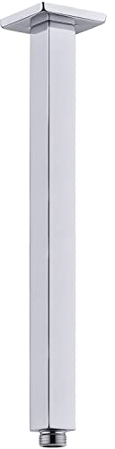 TRUSTMI Square Shower Arm with Flange 16 Inch Ceiling Mounted Extension Arm for Rainfall Shower Head Stainless Steel, Chrome