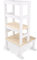 Sämann Küchenturm Lernturm für Kinder - höhenverstellbar 3 in 1 - Montessori Schemel aus Holz - Küchenhelfer Lernstuhl - Classic weiß, 92 x 45 cm | Basic