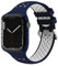 EWENYS Correa Deportiva de Silicona Transpirable, Compatible con Apple Watch SE, Series 8-1, 49mm/45mm/44mm/42mm, Nike Sport, Azul Blanco