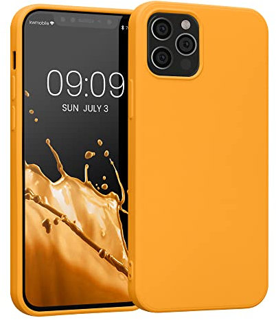 kwmobile Case Compatible with Apple iPhone 12 / iPhone 12 Pro Case - Slim Protective TPU Silicone Phone Cover - Fruity Orange