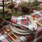 Elrene Home Fashions Lot de 8 Serviettes de Table Classiques de Noël en Coton sergé à Carreaux 43,2 x 43,2 cm, Multicolore