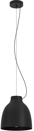 Eglo Pendant Lighting Camasca, Height-Adjustable Ceiling Light | rise and fall hanging lamp for dining and living room, black metal, E27 socket