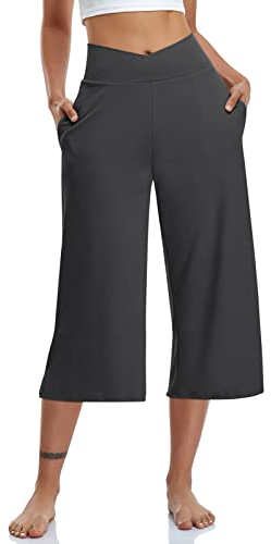 GITVIENAR Yogahose Pilates Hosen Damen Gekürzte Hose Caprihose 3/4 Sporthose für Yoga, Fitness, Casual