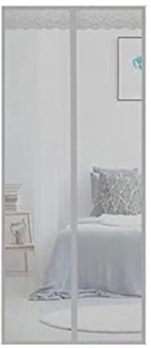 Fibreglass Magnetic French Window Mosquito Screen, 125x225cm, Breathable Insect Screening Blinds for Home Office, Customisable, Grey