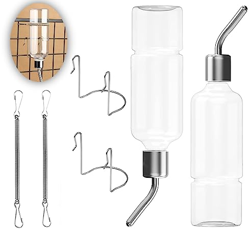 Hängende Haustiere Wasserflaschen 2 Stück Hasentrinkflaschen Nagetier Wasserspender für Kaninchen Meerschweinchen Hamster Chinchillas Papagei 350ml