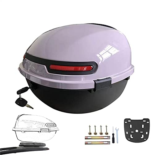 AVIITI Universal-Motorrad-Topcase Mit Rückenlehne Und Sicherheitsschloss Kofferraum/Gepäcktasche Für Motorrad Moped Rücksitzgepäckträger,Lila,32x39x26cm