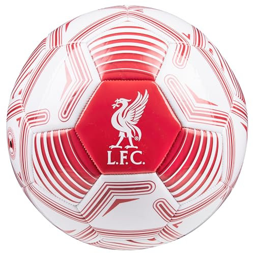 Liverpool FC Fussball Ball, Offiziell Lizenzierter Club Soccer Ball, Fussball Grösse 3, 4 oder 5 - Fussball Geschenke für Fans (Weiß/Rot, Größe 3)