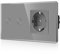 CNBINGO Interruttore della Luce Touch in Vetro e Presa Schuko da Incasso - Stato LED, Telaio in Vetro, 2 Scomparti Grigio