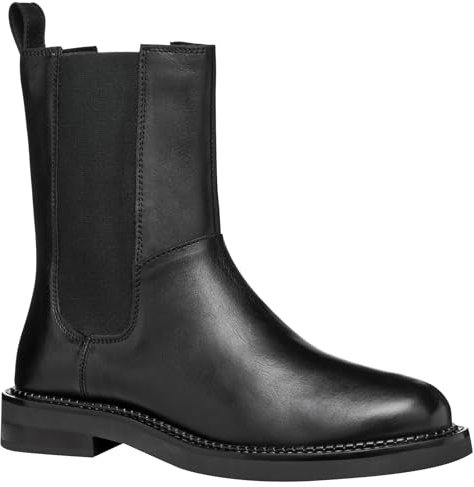Geox D Serilda C, Stivale alla Caviglia Donna, Nero, 41 EU