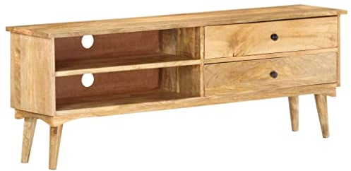 RAUGAJ Entertainment-Zentren & TV-Ständer, TV-Schrank, 140 x 30 x 50 cm, massives Mangoholz