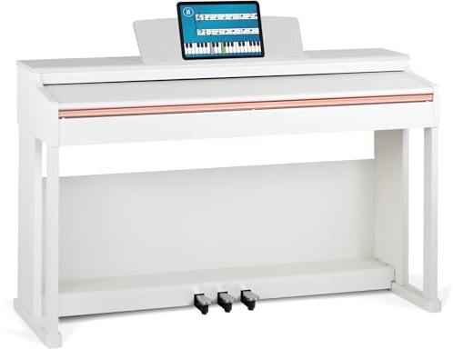 McGrey DP-19 WM E-Piano - 88 gewichtete Tasten mit Hammermechanik und Anschlagdynamik - 8 Klänge - Dual- und Transpose-Funktion - Tastaturabdeckung - 3 Pedale - Weiß matt