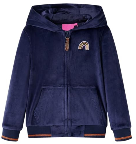vidaXL Kinder Kapuzenjacke mit Regenbogen Kinderjacke Sweatjacke Jacke Marineblau 140